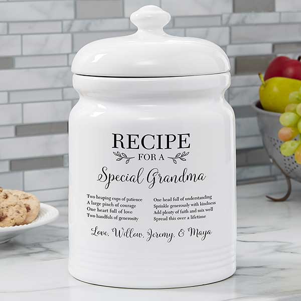 Recipe For a Special Grandma Personalized Cookie Jar - 26178