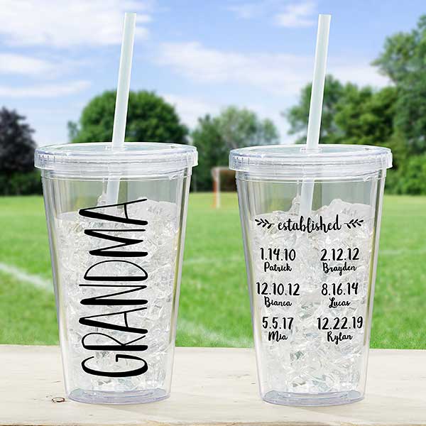 Grandma Established Personalized 17 oz Acrylic Insulated Tumbler
