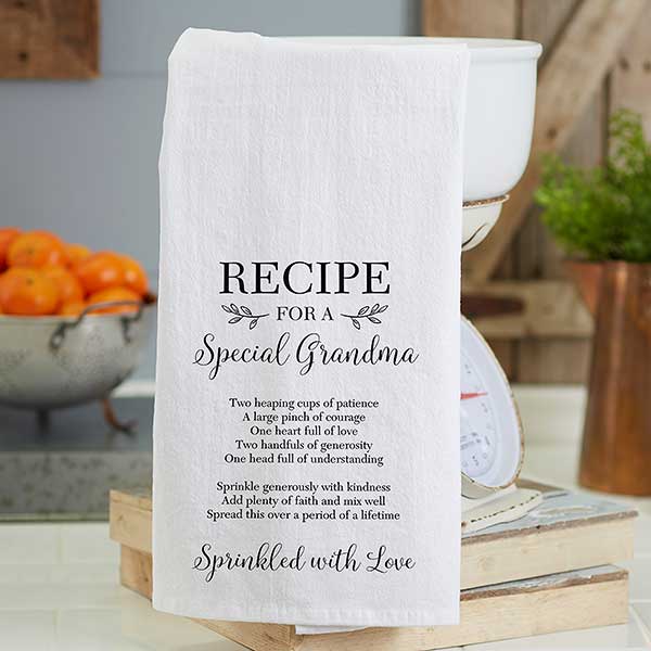 Personalized Monogrammed White Flour Sack Kitchen Towels (Set of 2)