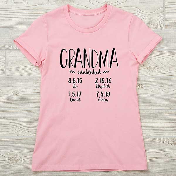 Grandma Established Personalized Grandma Shirts - 26203