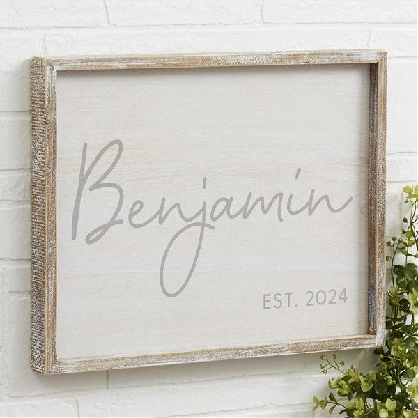Simple & Sweet Personalized Baby Barnwood Frame Wall Art - 26222