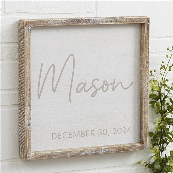 Simple & Sweet Personalized Baby Barnwood Frame Wall Art - 26222