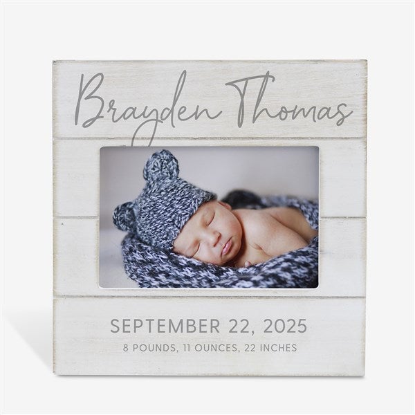 Simple & Sweet Personalized Shiplap Baby Picture Frame - 26226
