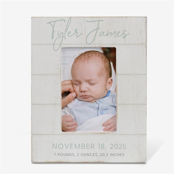 Simple & Sweet Personalized Shiplap Baby Picture Frame - 26226