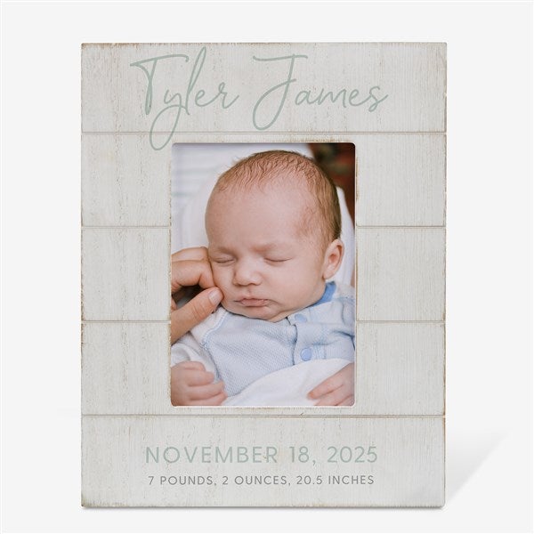 Simple & Sweet Personalized Shiplap Baby Picture Frame - 26226