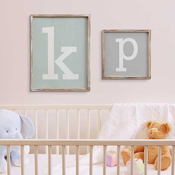 Baby Simple & Sweet Personalized Baby Initial Wood Wall Art - 26229