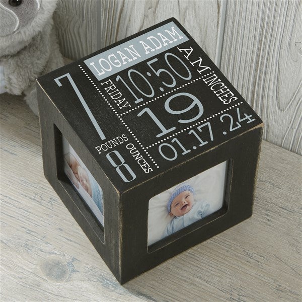 Baby Love Birth Information Personalized Photo Cubes - 26234
