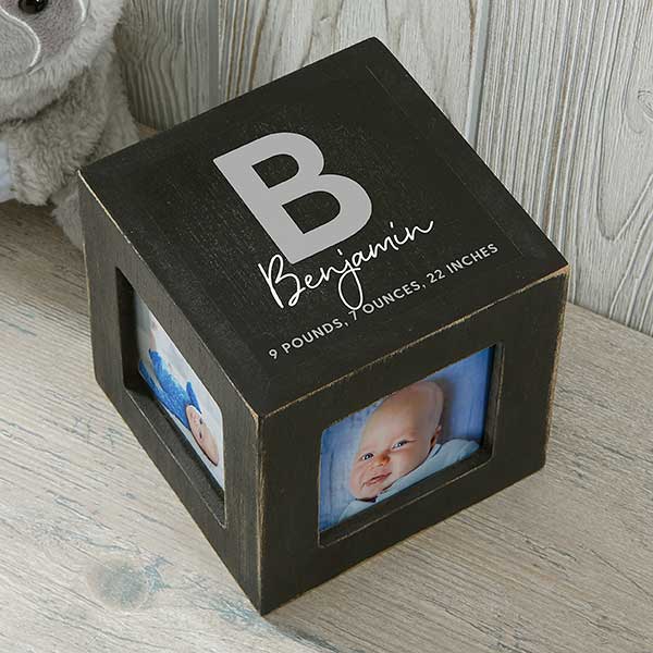 Simple & Sweet Personalized Baby Photo Cubes - 26235