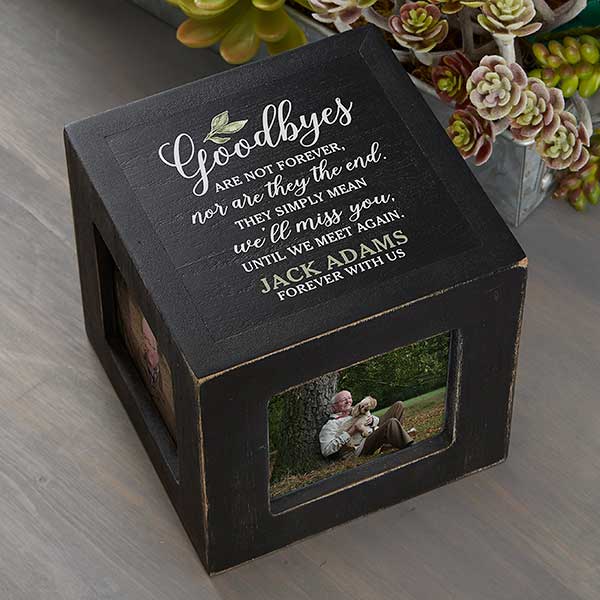 Goodbyes Personalized Memorial Photo Cubes - 26242