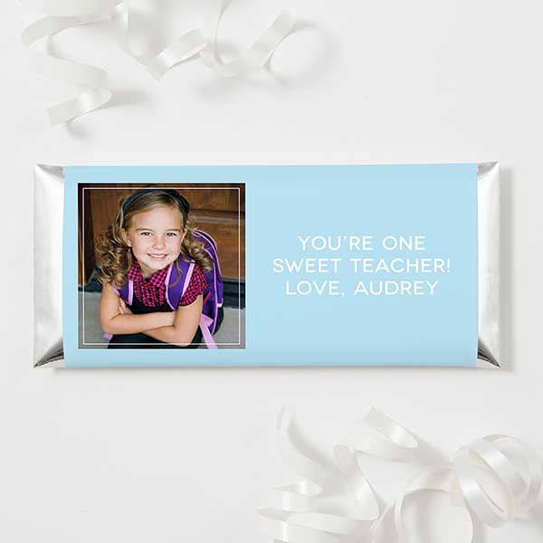 One Sweet Teacher Personalized Photo Candy Bar Wrappers - 26247