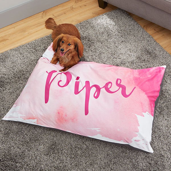 Personalized Watercolor Name Dog Beds - 26273