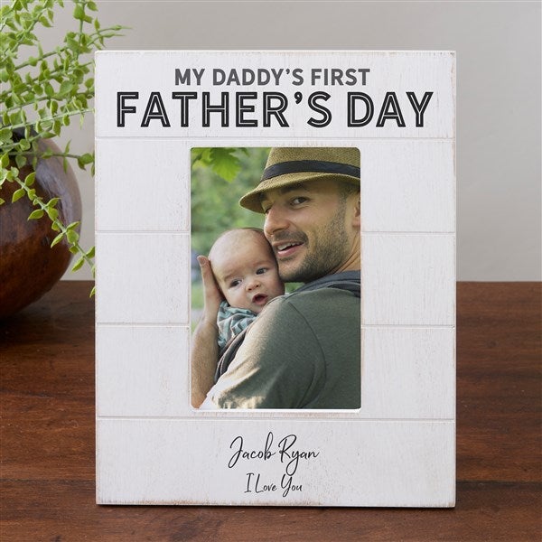 First Father's Day Personalized Shiplap Picture Frame - 26280