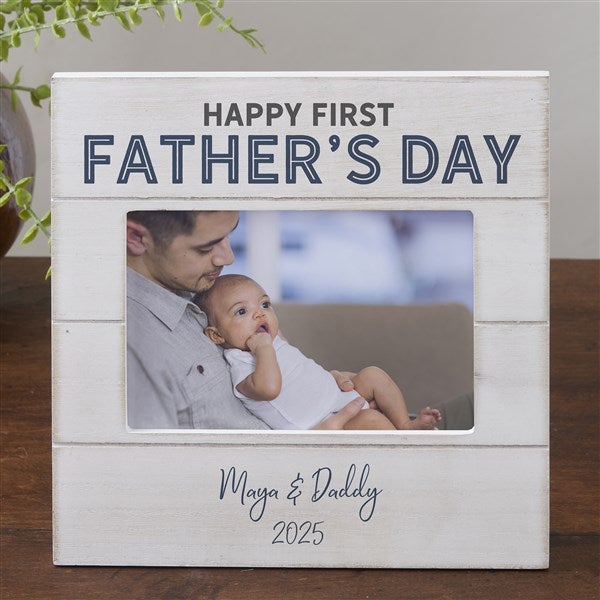 First Father's Day Personalized Shiplap Picture Frame - 26280