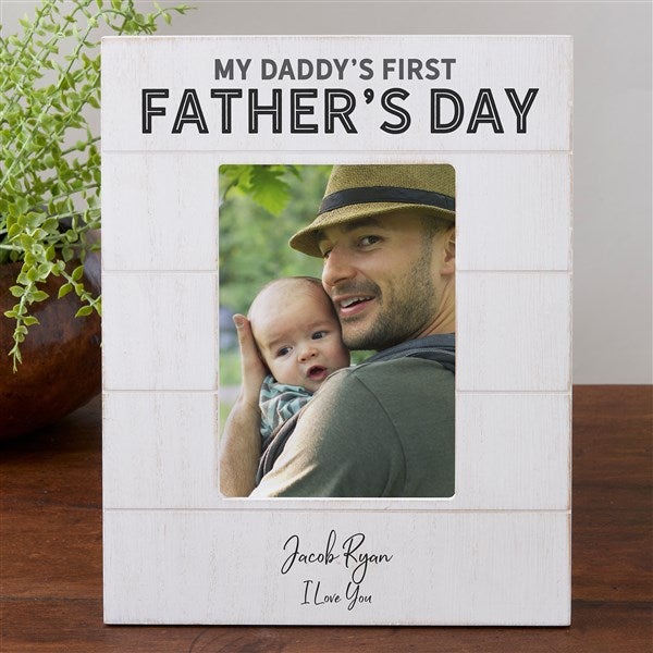 First Father's Day Personalized Shiplap Picture Frame - 26280