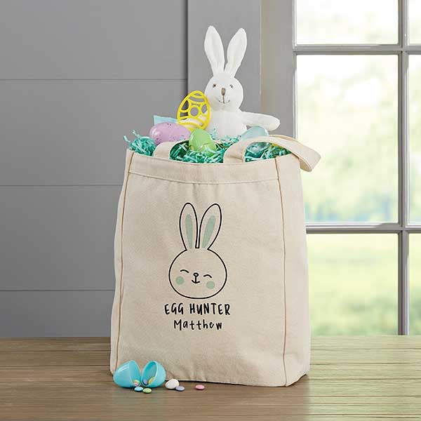 Easter Bunny Icon Personalized Easter Tote Bags - 26291