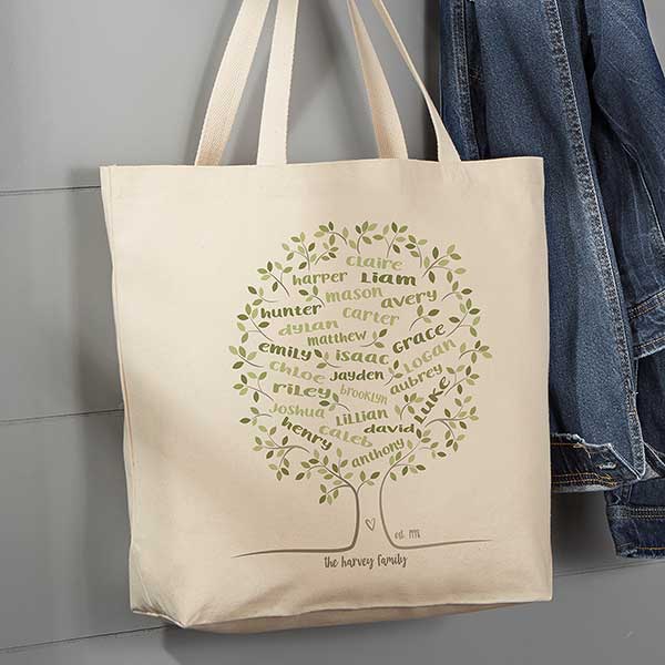 Tree Of Life Personalized Canvas Tote Bags - 26294