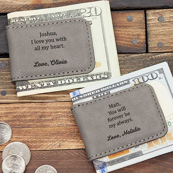 Romantic Message Personalized Magnetic Money Clip - 26297