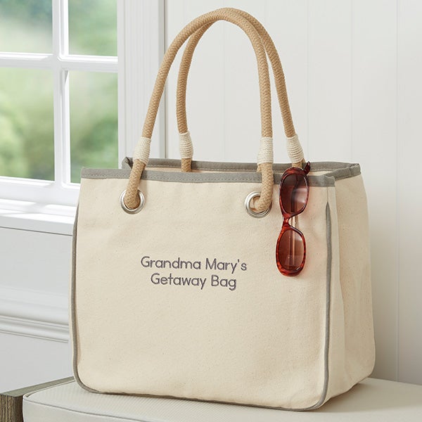 Write Your Own Embroidered Canvas Rope Tote - 26302