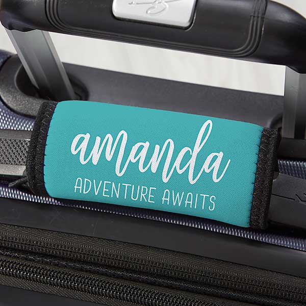 PERSONALIZED BAGGAGE HANDLE WRAP - LEATHER PATCH