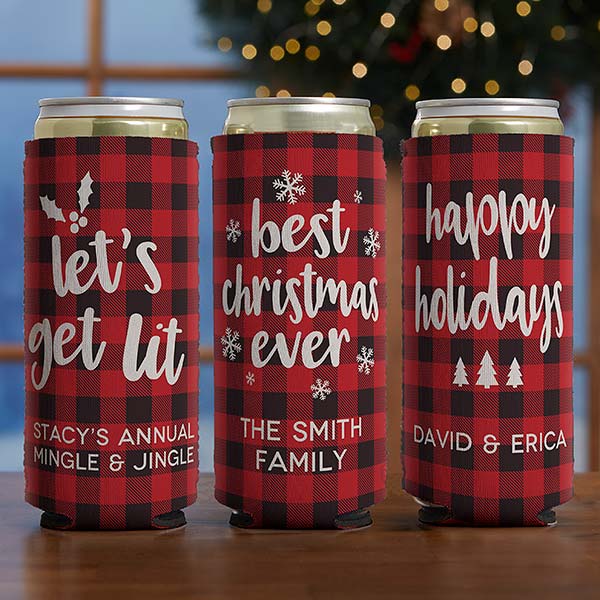 Cozy Cabin Personalized Slim Can Cooler