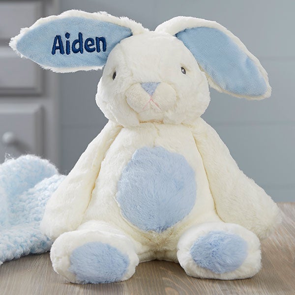 blue stuffed rabbit