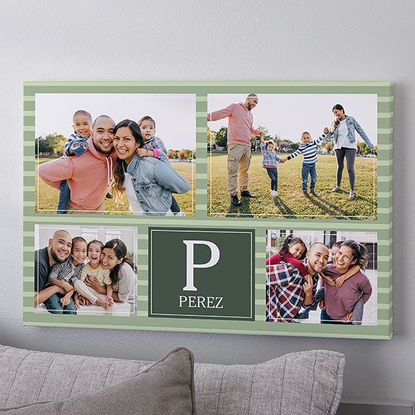 Custom Pattern Horizontal 4 Photo Collage Canvas Prints - 26363