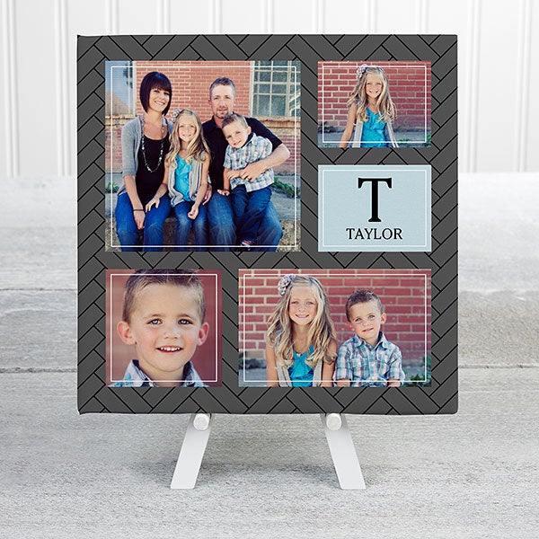 Custom Pattern Square 4 Photo Collage Canvas Prints - 26364