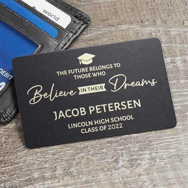 Believe In Dreams Personalized Graduation Metal Wallet Card