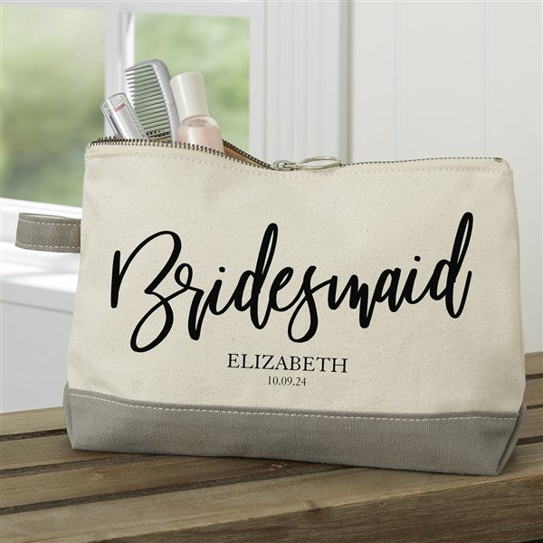 Classic Elegance Personalized Bridal Party Makeup Bags - 26374