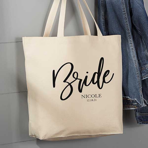 Classic Elegance Bridal Party Personalized 20x15 Tote Bag - Wedding Gifts