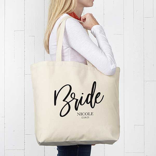 Classic Elegance Bridal Party Personalized 20x15 Tote Bag - Wedding Gifts