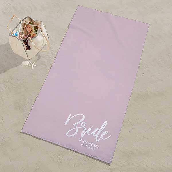 Classic Elegance Wedding Party Personalized Beach Towels