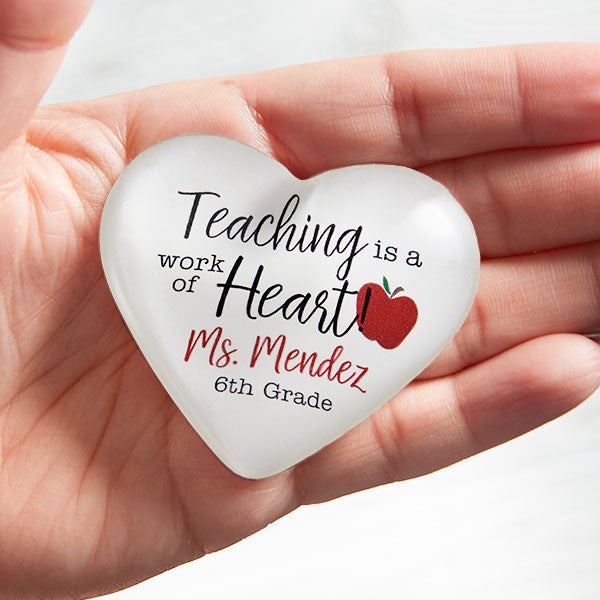 Inspiring Teacher Personalized Mini Heart Token - 26383