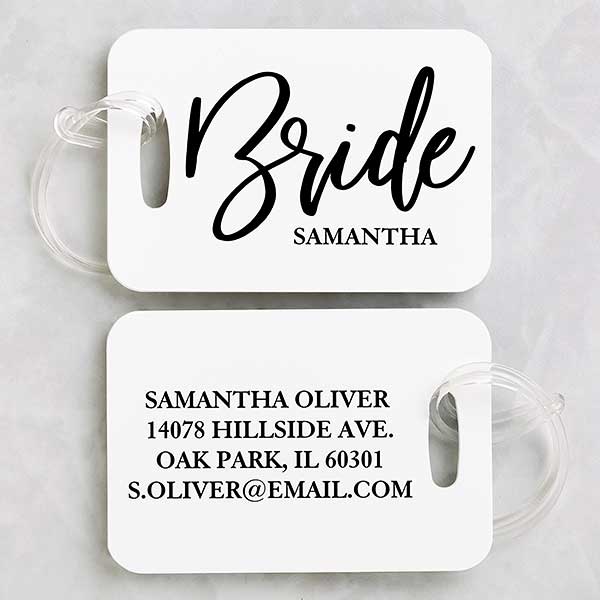 Classic Elegance Personalized Wedding Party Luggage Tags - 26385