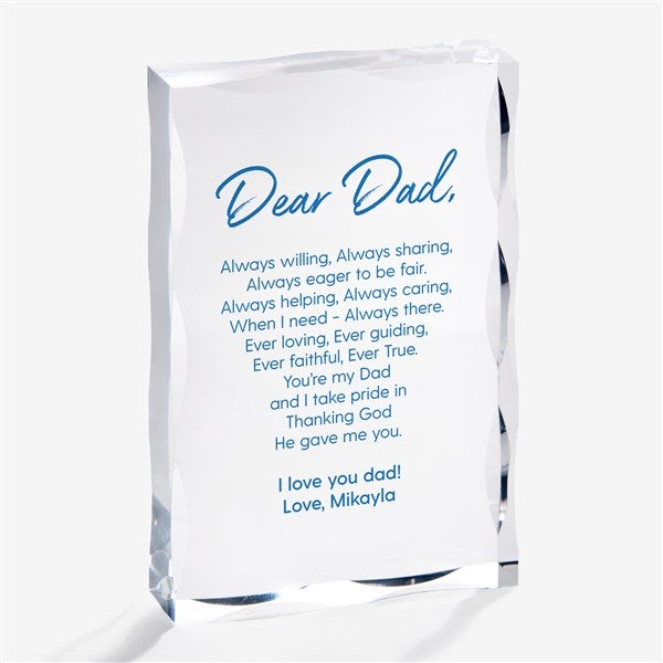 Dear Dad Poem Personalized Keepsake Gift For Dad - 26400