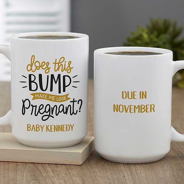 Does This Bump Make Me Look Pregnant Personalized Coffee Mugs - 26403