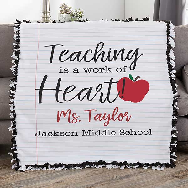 Inspiring Teacher Personalized 50x60 Tie Blanket Teacher Gifts