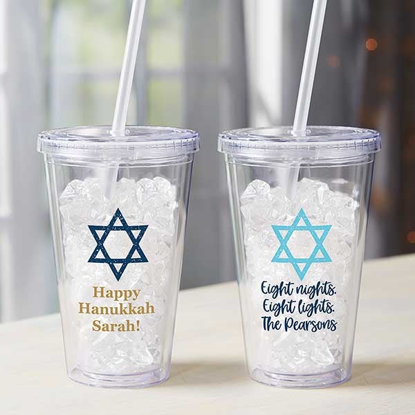 Choose Your Icon Personalized Hanukkah Acrylic Insulated Tumbler - 26415