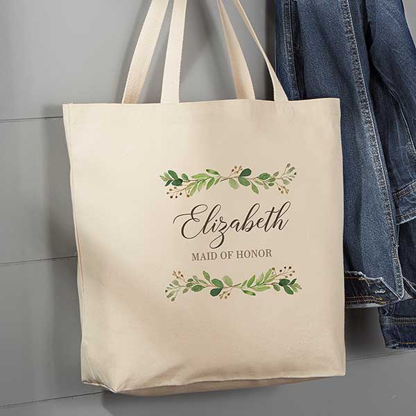 Laurels of Love Personalized Bridal Party Tote Bag - 20x15