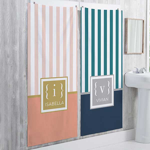 Elegant Monogram Personalized 30x60 Bath Towels