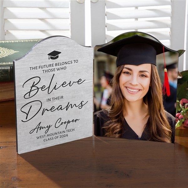 Believe In Their Dreams Personalized Graduation Photo Plaque - 26448