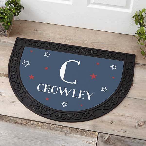 Stars & Stripes Personalized Half Round Doormat - 26458