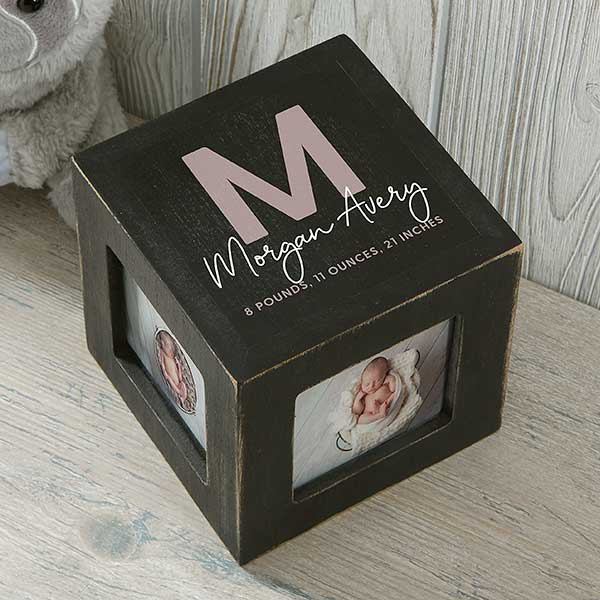 Simple & Sweet Personalized Baby Girl Photo Cubes - 26461