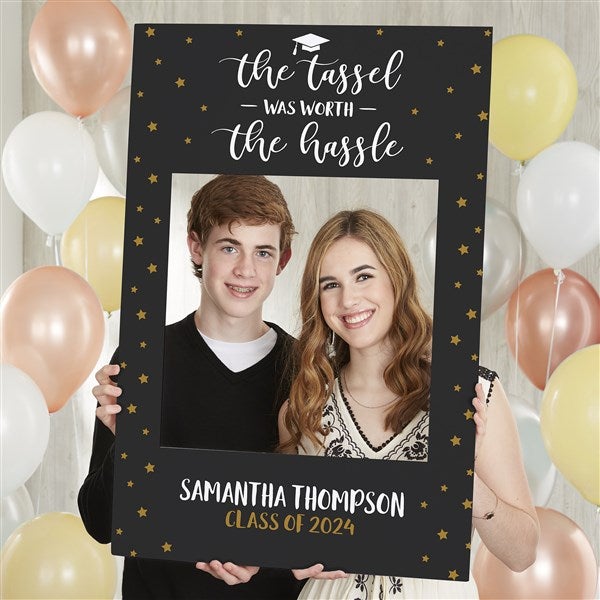 Personalized Graduation Photo Frame Prop - Tassel Was Worth The Hassle - 26467