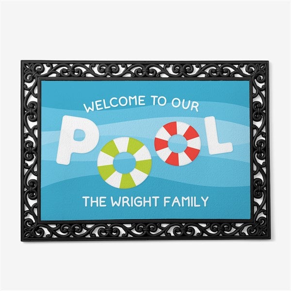 Welcome To Our Pool Personalized Doormats - 26468