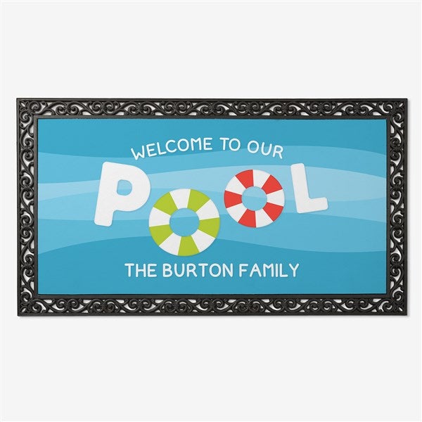 Welcome To Our Pool Personalized Doormats - 26468