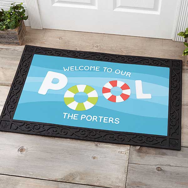 Pool Personalized Doormat 20x35
