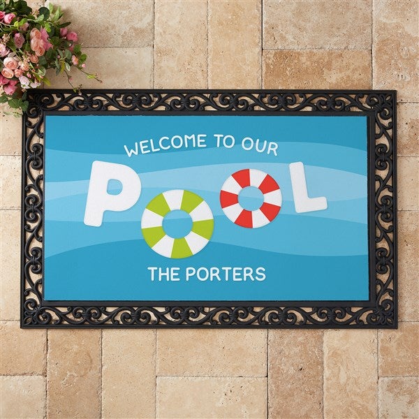 Welcome To Our Pool Personalized Doormats - 26468