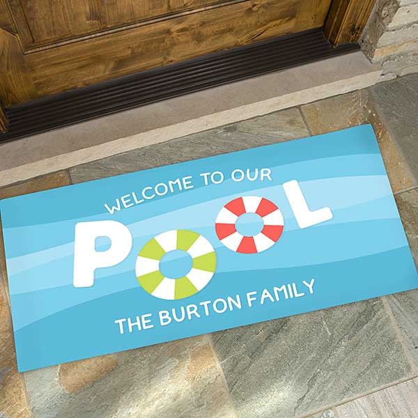 Welcome To Our Pool Personalized Doormats - 26468