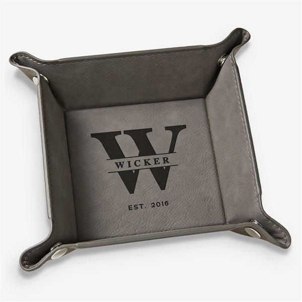 Lavish Last Name Personalized Vegan Leather Valet Tray - 26494